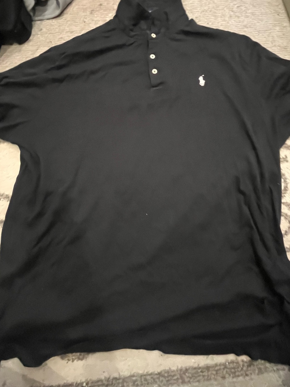 Polo by Ralph Lauren Black Short-Sleeve Polo with White Pony